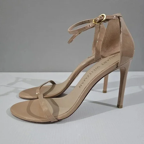 Stuart Weitzman Nudistsong Ankle Strap Heels Womens 10 Adobe Tan Leather Sandal - Picture 16 of 16